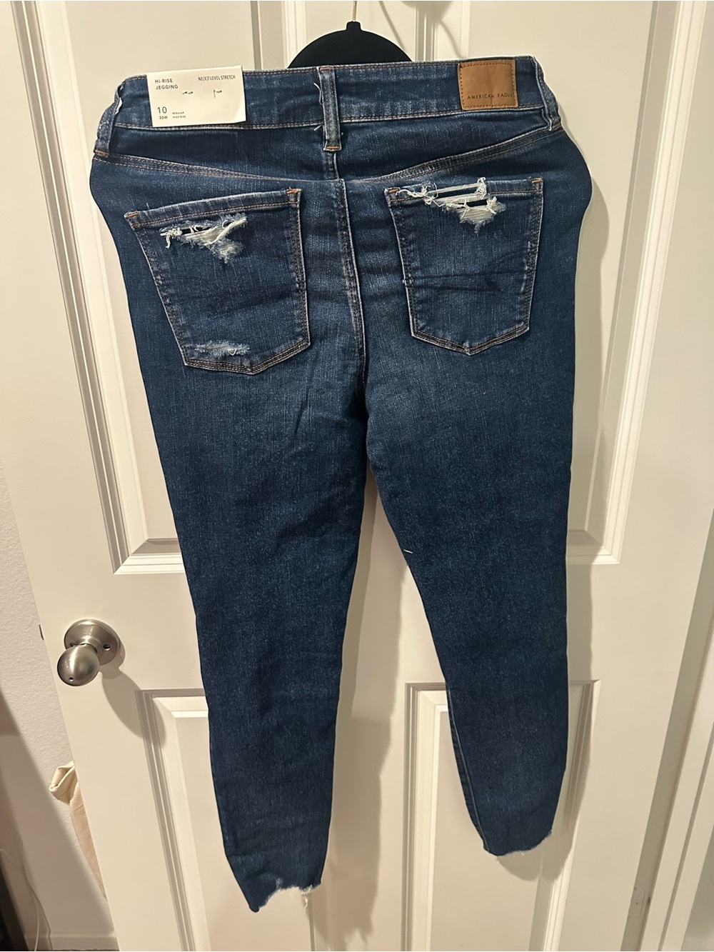 American Eagle Outfitters Ripped Dark Blue Skinny Jeans - Picture 2 of 3